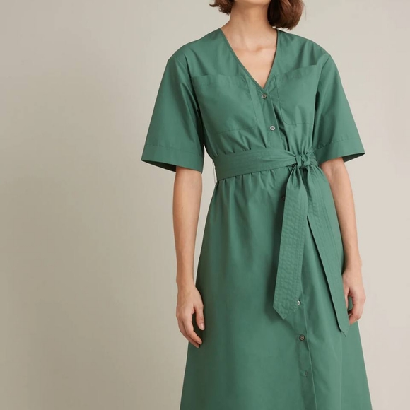 Brand new beautiful Cyrillus green poplin dress (100%) - perfect for work - Picture 2 of 4